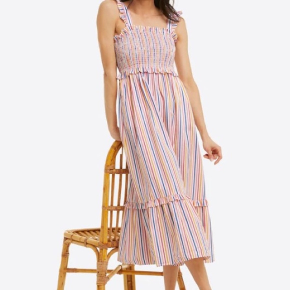 Colorful Draper James Kimberly Smocked Midi Dress